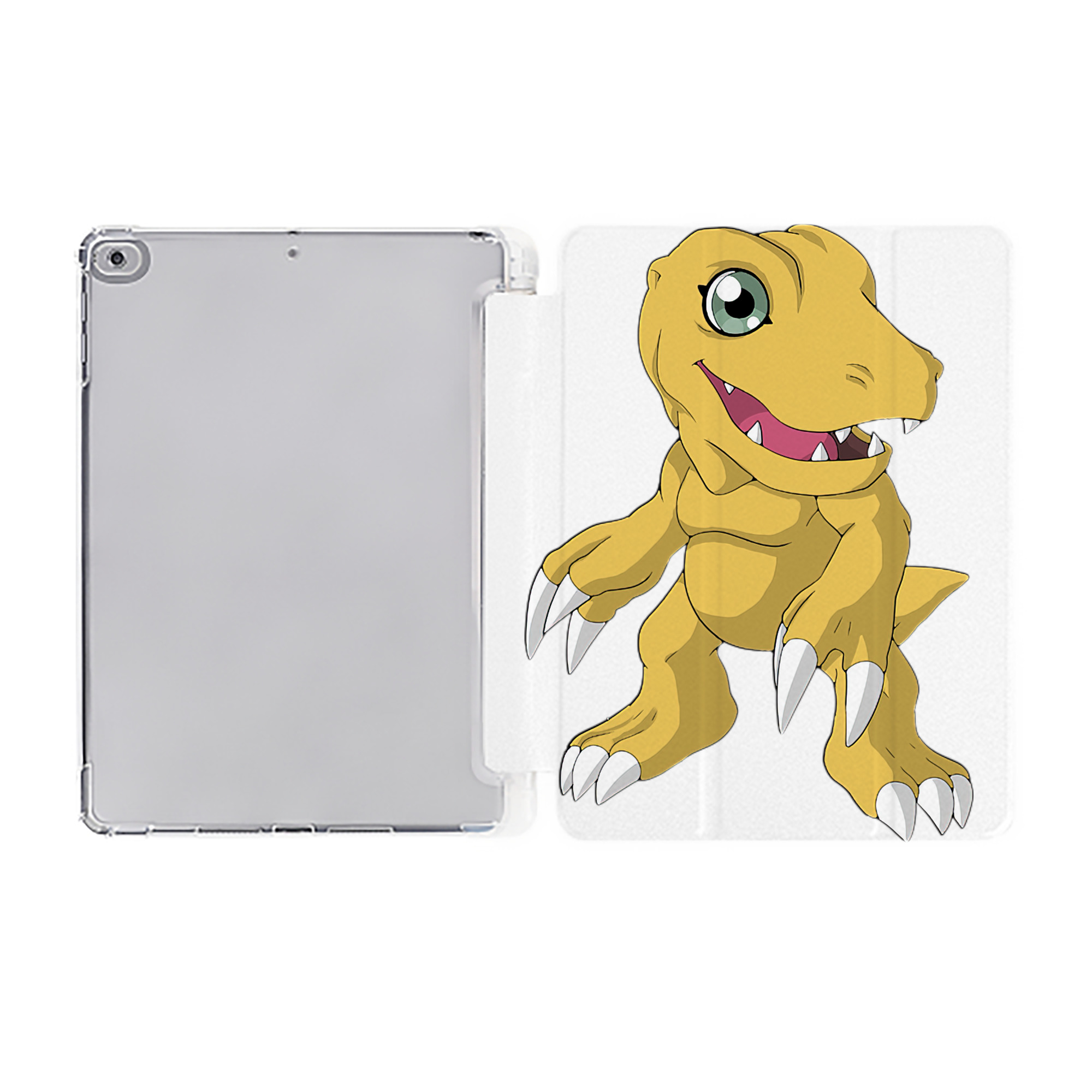 （画像用） Digimon デジタルモンスター/デジモン IPad ケース ペン収納付き 三つ折りスタンド PUレザー×シリコン 対応機種9.5/10.5/10.9インチ